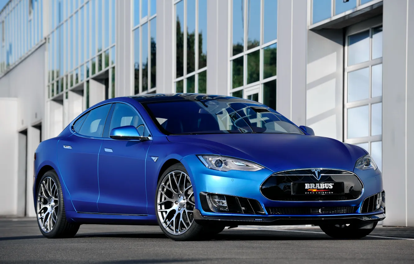 Photo wallpaper Brabus, Tesla, Model S, electric car, 2015