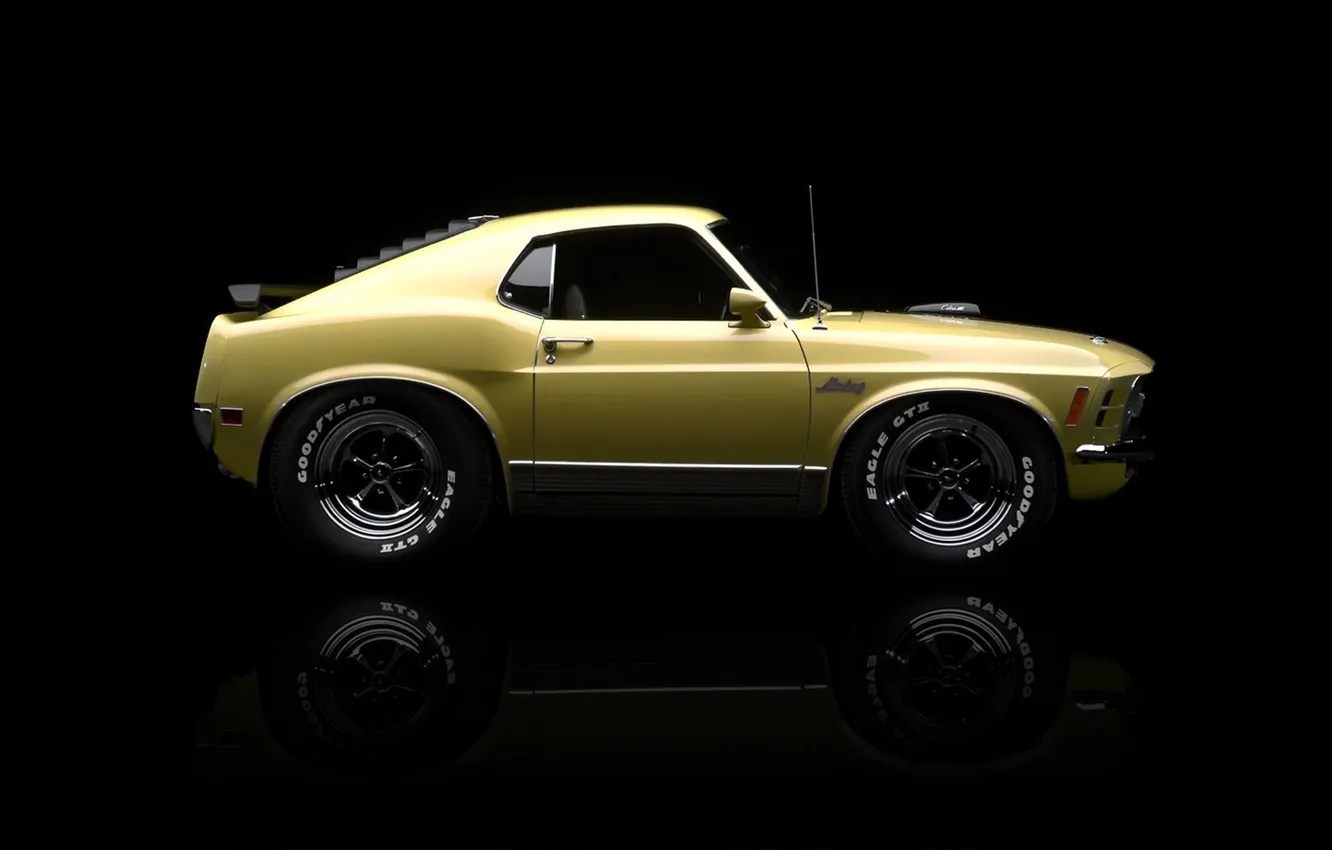 Photo wallpaper reflection, Mustang, Mini, deviantart, Mach 1