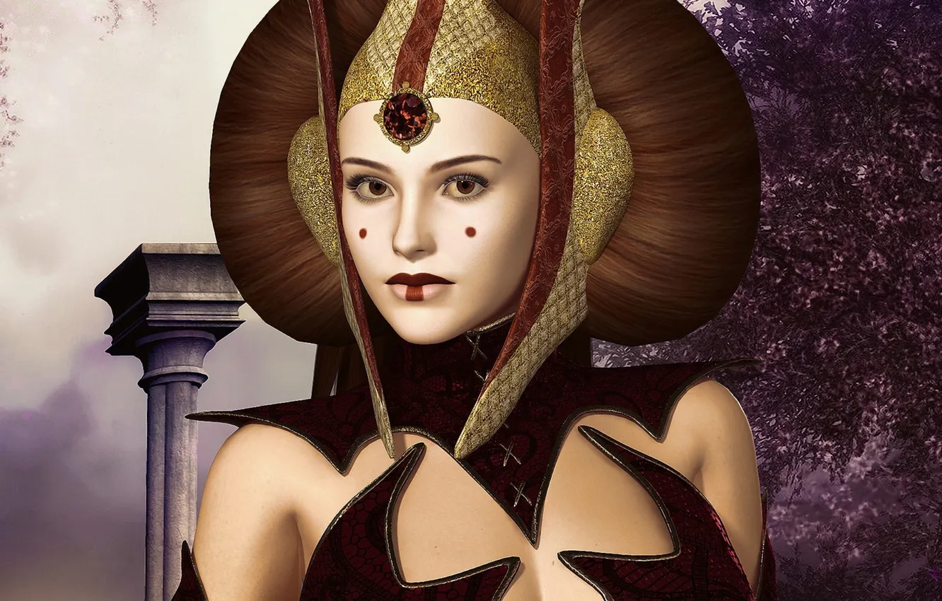 Photo wallpaper girl, Star Wars, hairstyle, Queen, render, Amidala