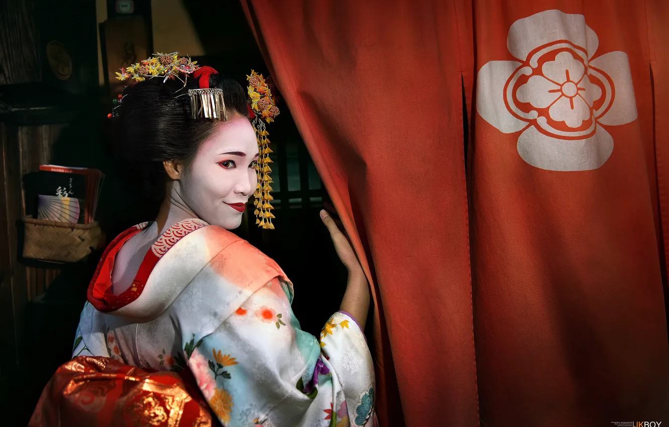 Photo wallpaper girl, Japan, geisha, Asian