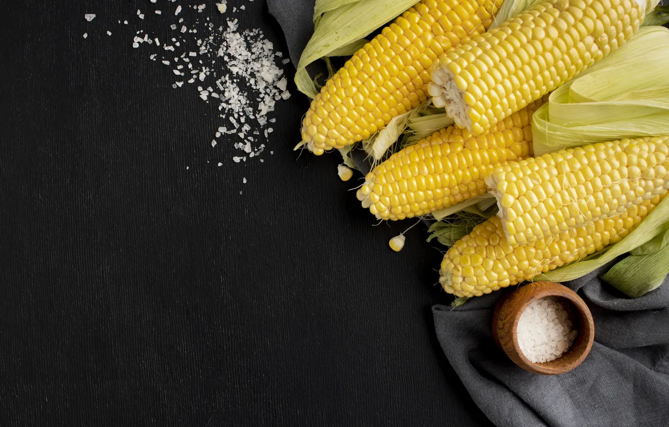 Photo wallpaper corn, the cob, corn grains