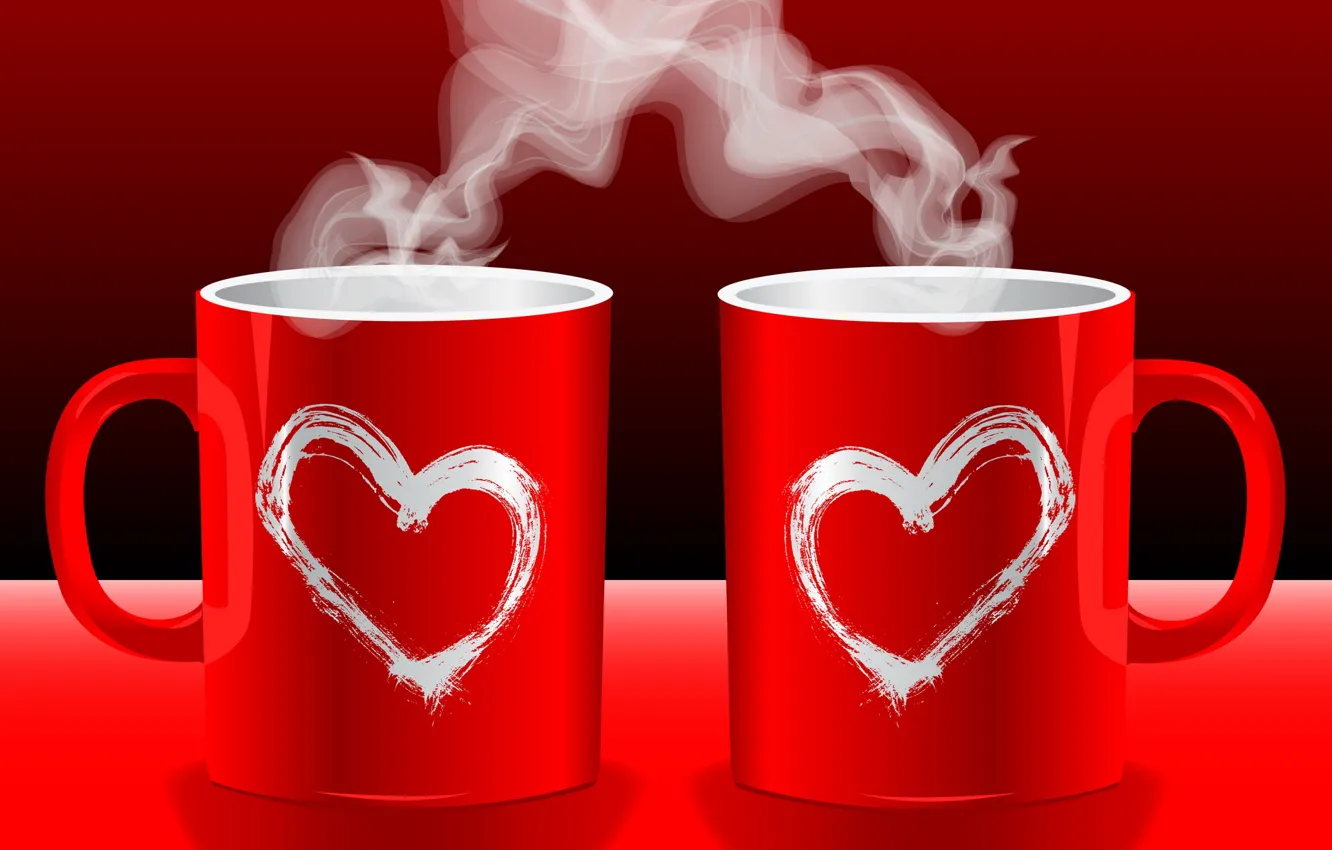 Photo wallpaper love, red, background, mood, Wallpaper, tea, coffee, hot