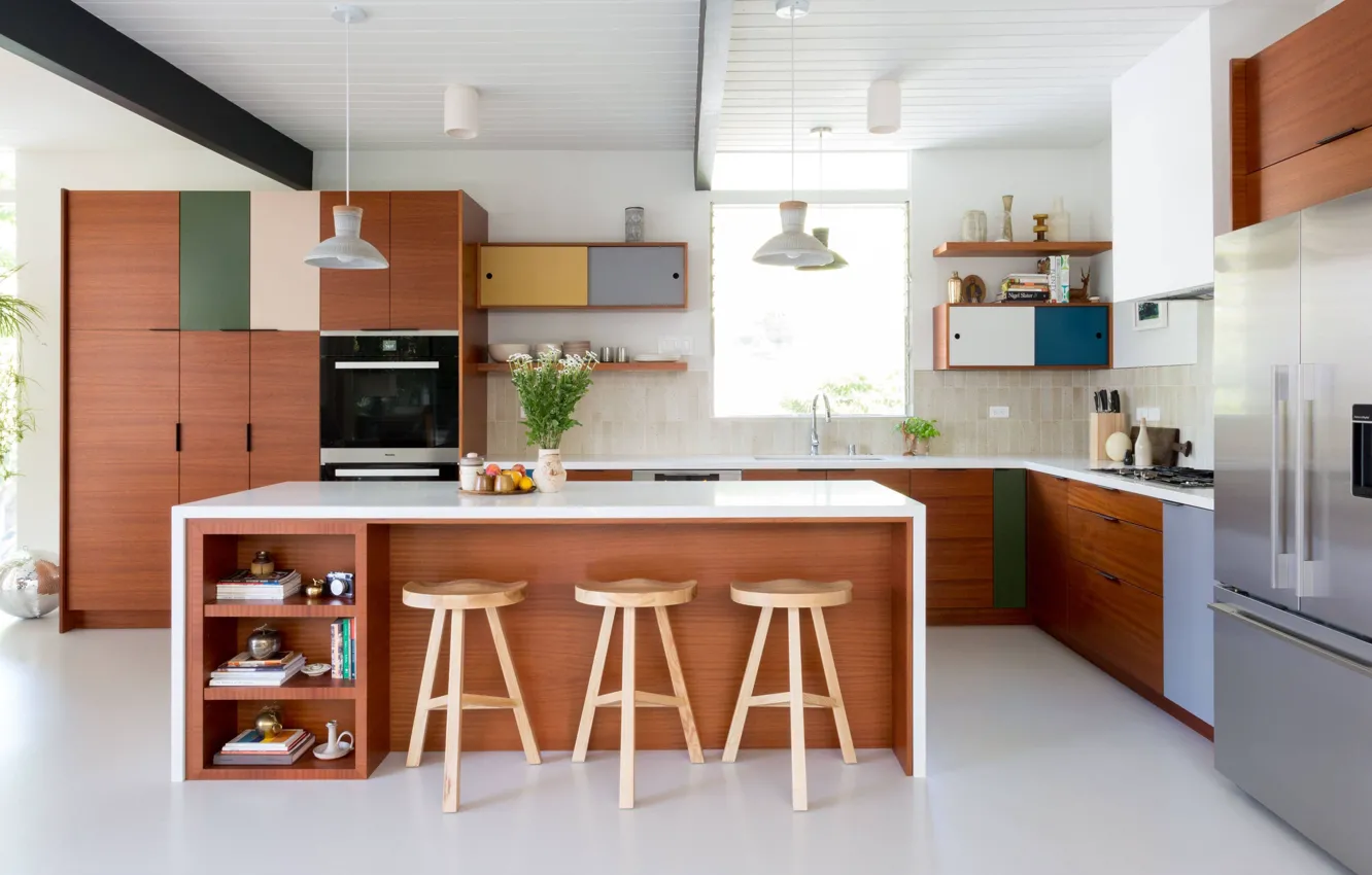 Photo wallpaper design, style, interior, kitchen, Los Angeles, California, dining room, California