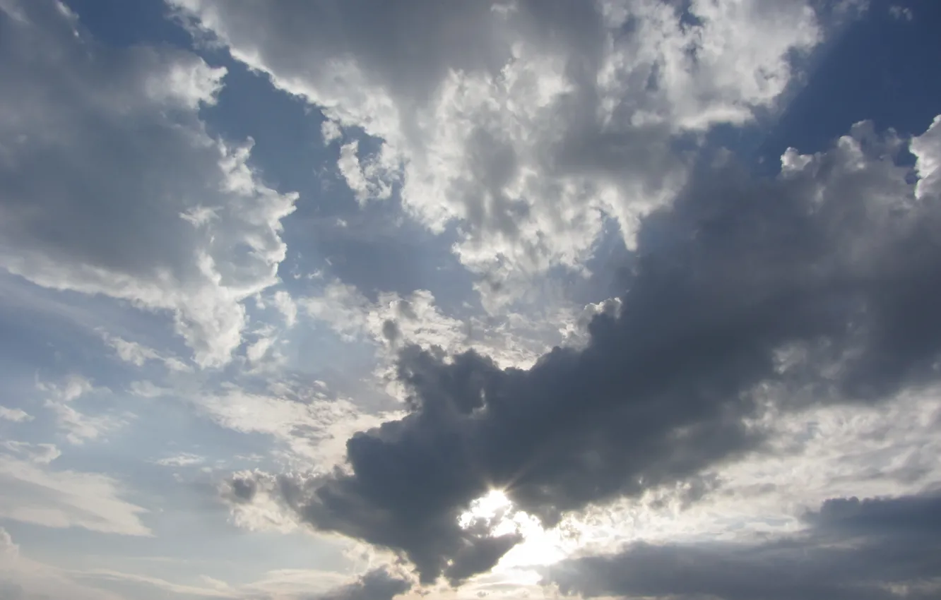 Photo wallpaper Sky, nature, clouds, the sun's rays