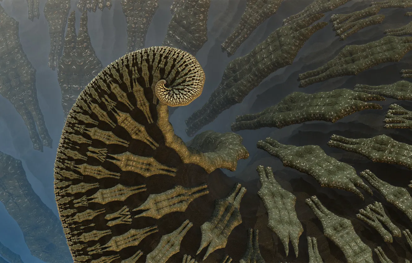 Photo wallpaper pattern, curls, 3D graphics