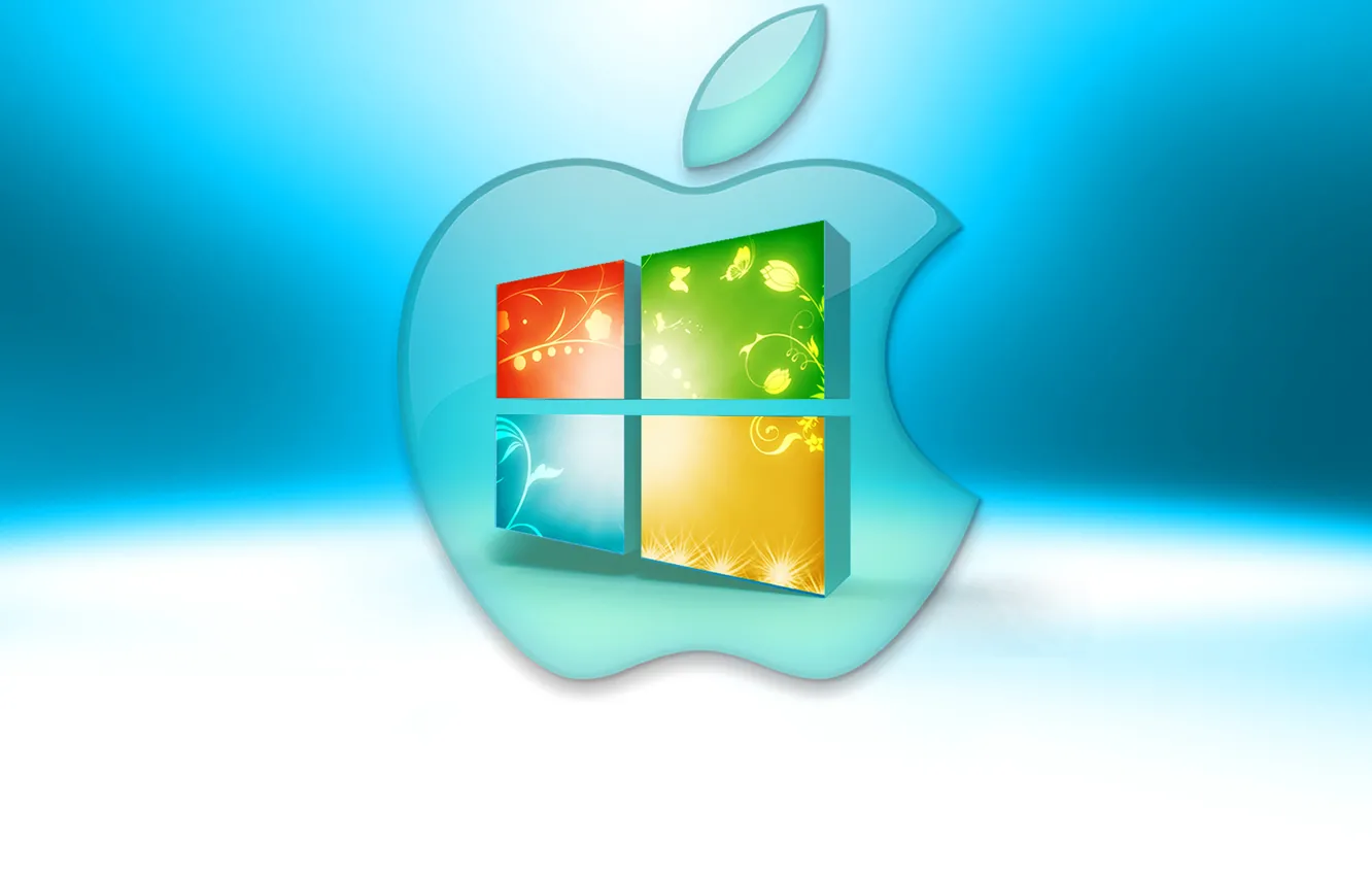 Photo wallpaper computer, apple, logo, mac, emblem, windows, operating system