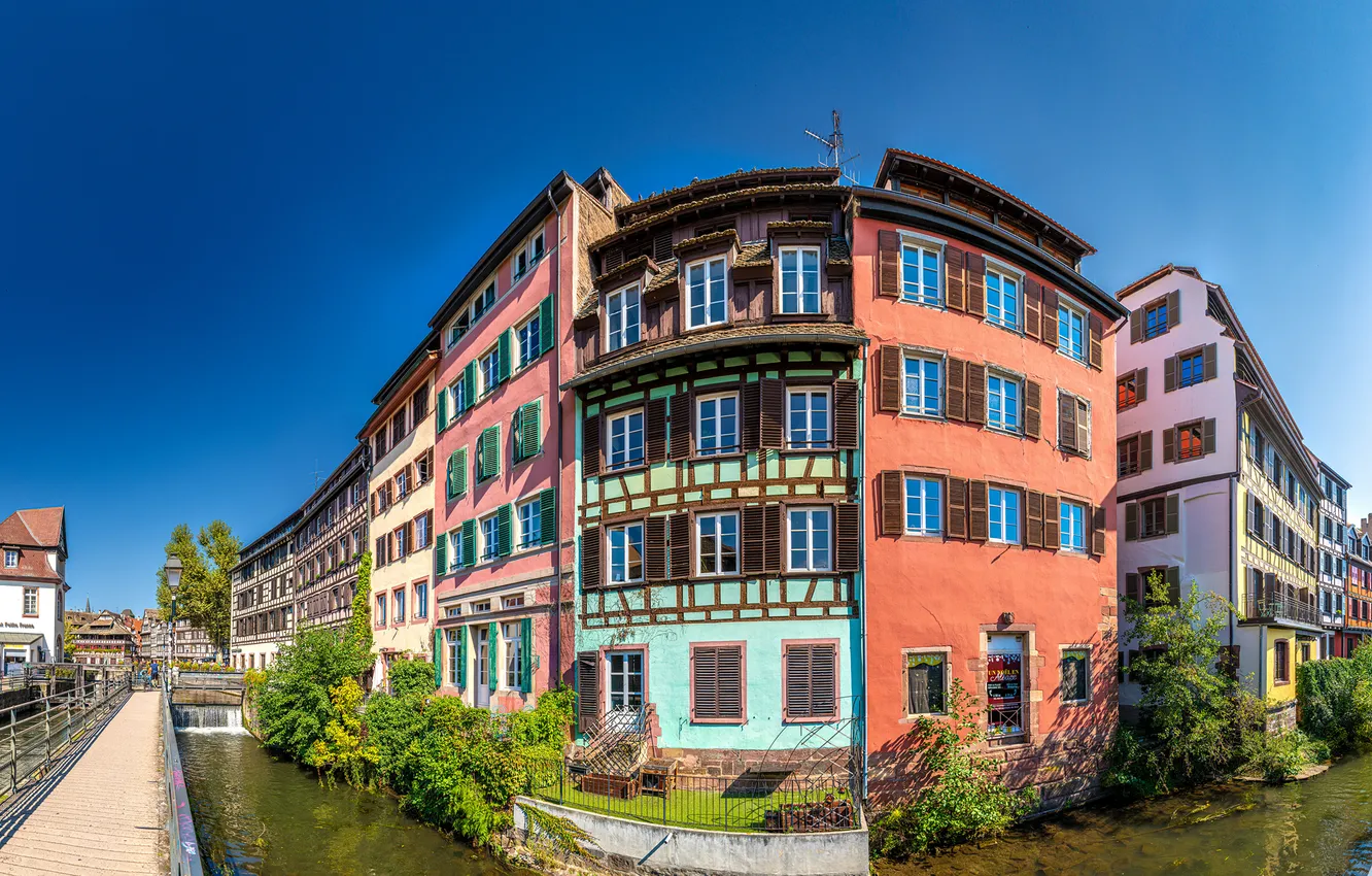 Photo wallpaper France, home, Strasbourg, water channel