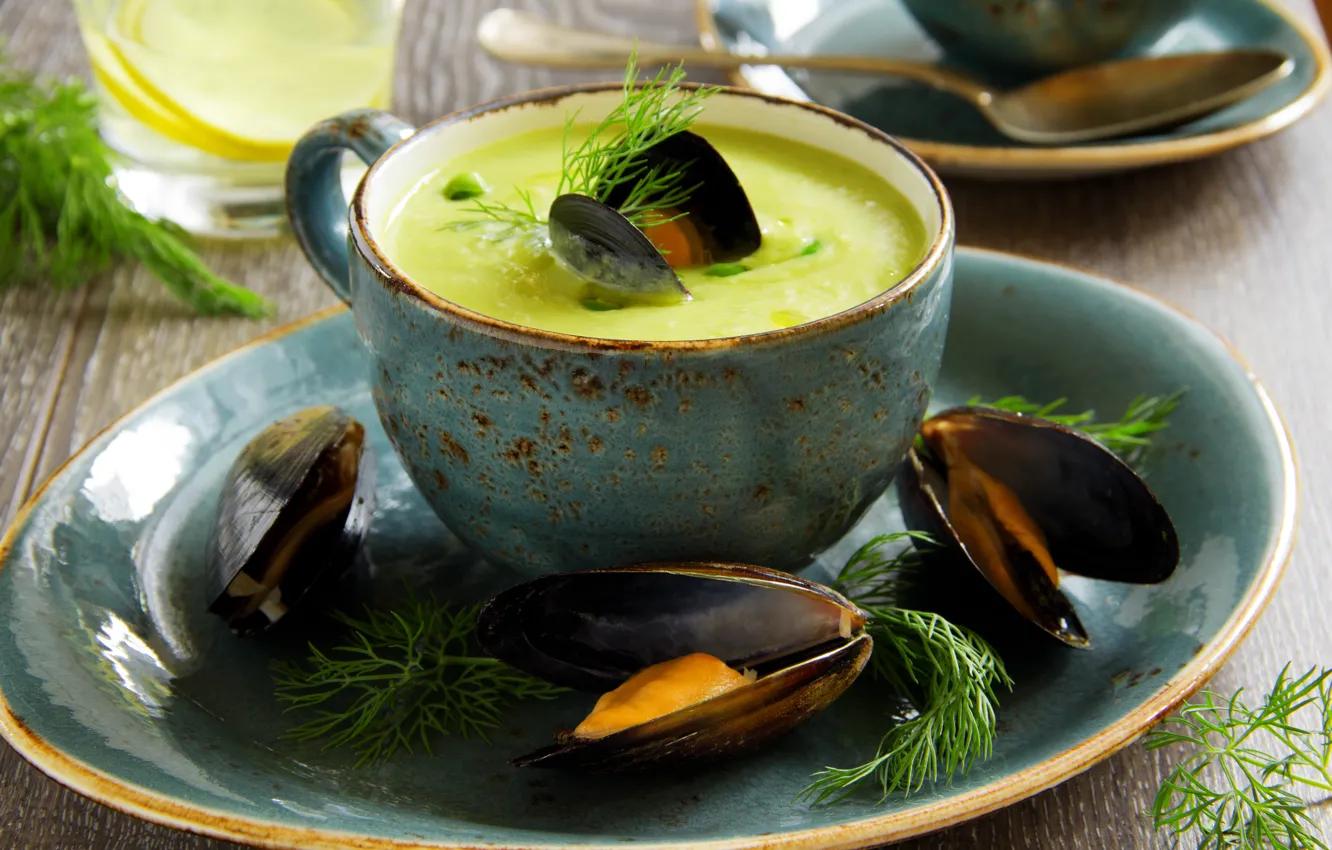 Photo wallpaper greens, dill, peas, peas, parsley, dill, the first dish, the first dish