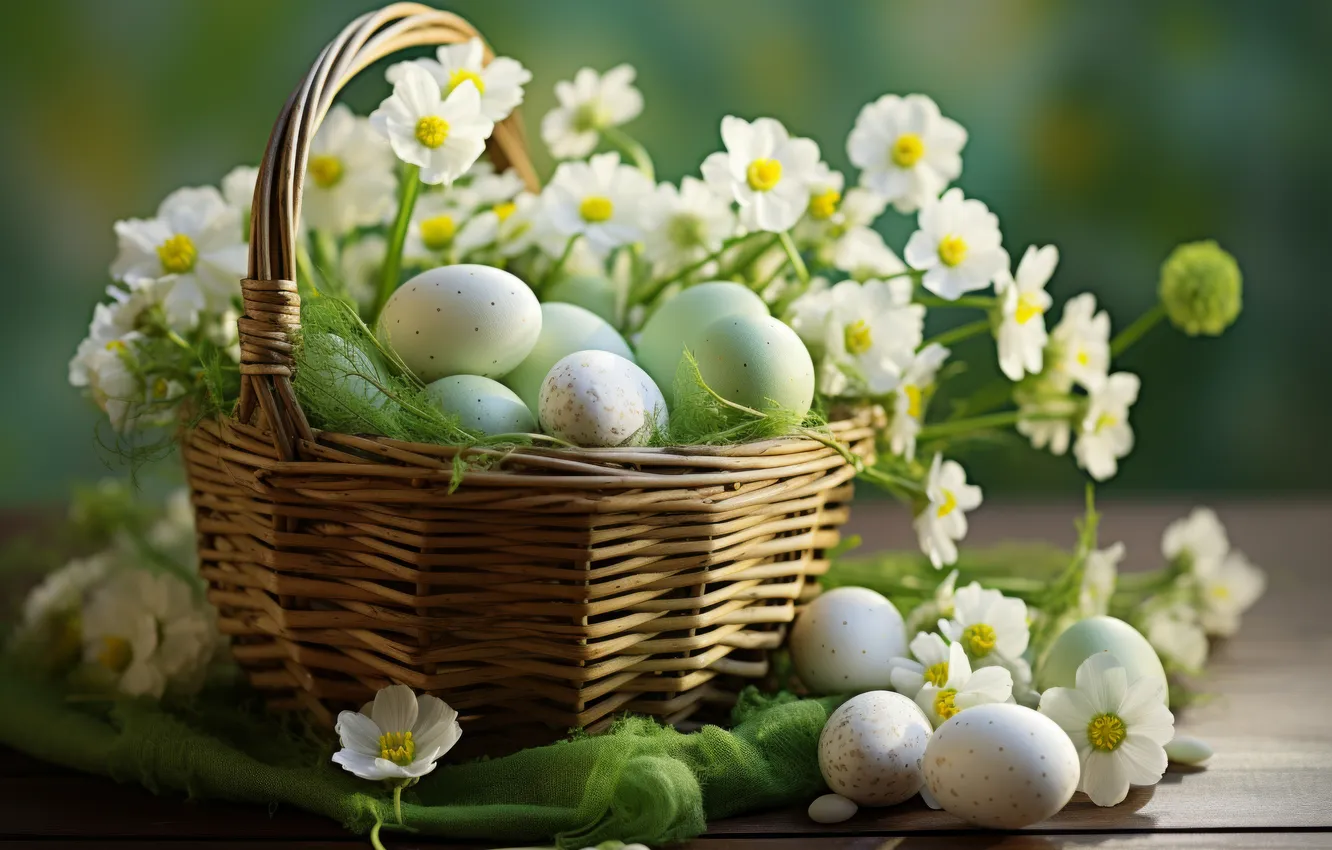 Photo wallpaper holiday, eggs, spring, Easter, painted, eggs, Easter, easter composition