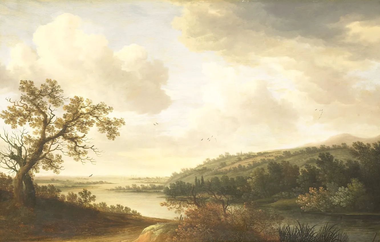 Photo wallpaper oil, picture, 1631, View of the river, Johan Pietersz. Schoeff