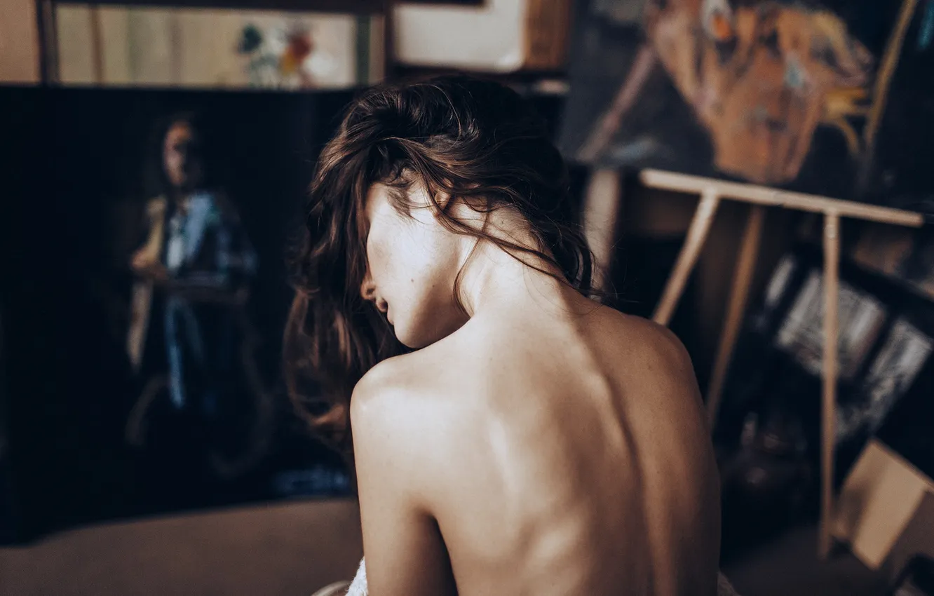 Photo wallpaper girl, model, back, Alexandra Bodrova