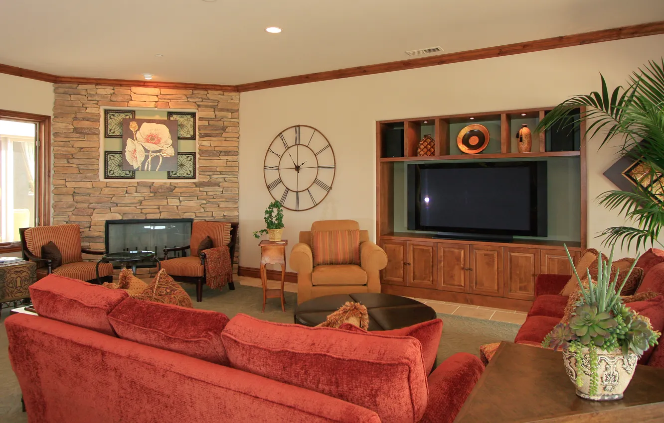 Photo wallpaper design, style, room, interior, living room, Santa Fe, rancho