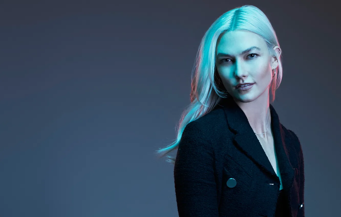 Photo wallpaper look, background, model, portrait, makeup, hairstyle, blonde, jacket