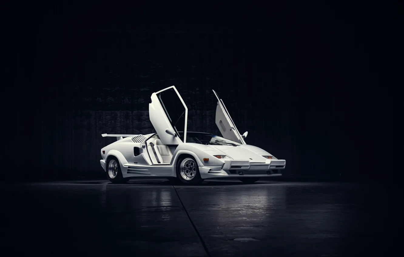 Photo wallpaper Lamborghini, Countach, legend, 1989, scissor doors, Lamborghini Countach 25th Anniversary