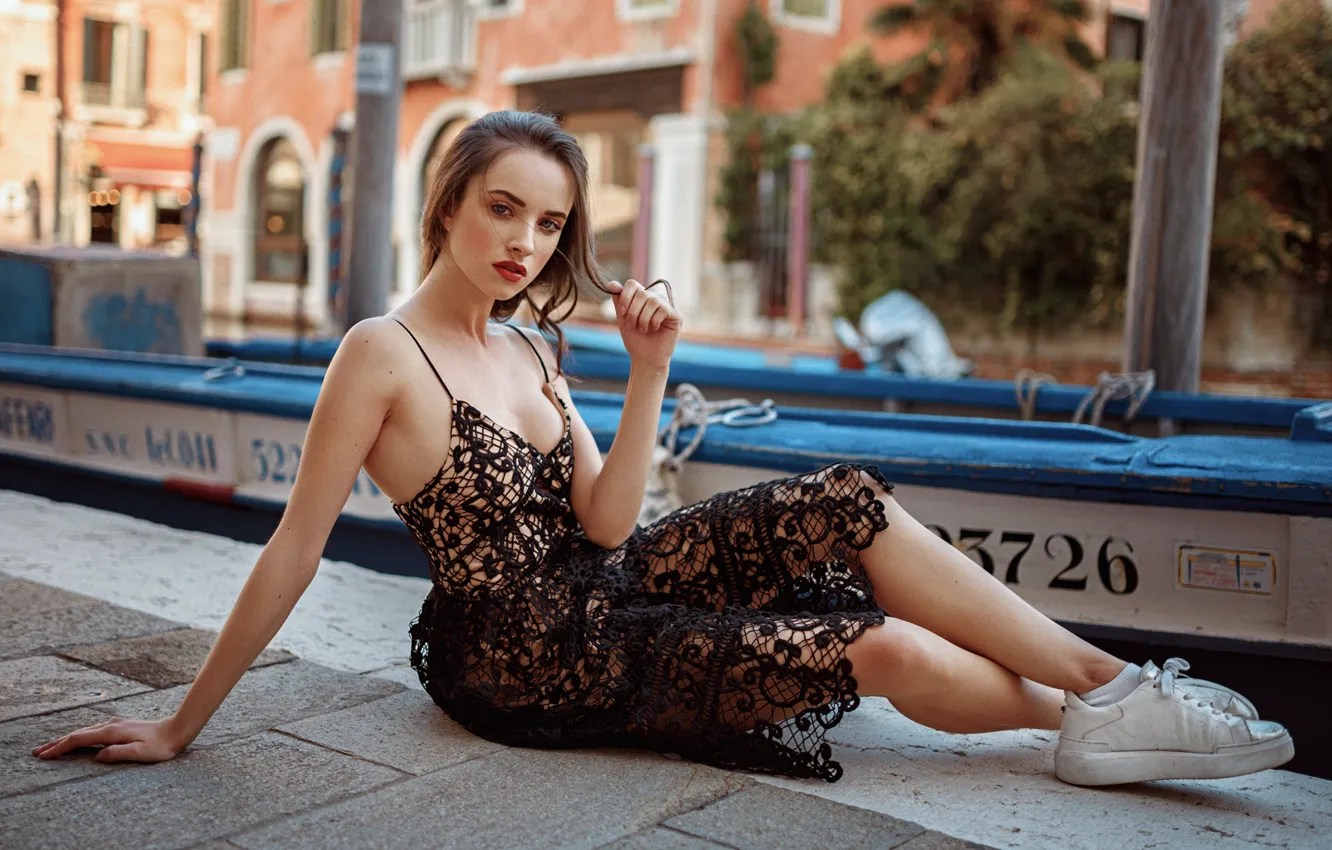 Photo wallpaper girl, dress, beautiful, model, lovely, shape, Italian, perfection