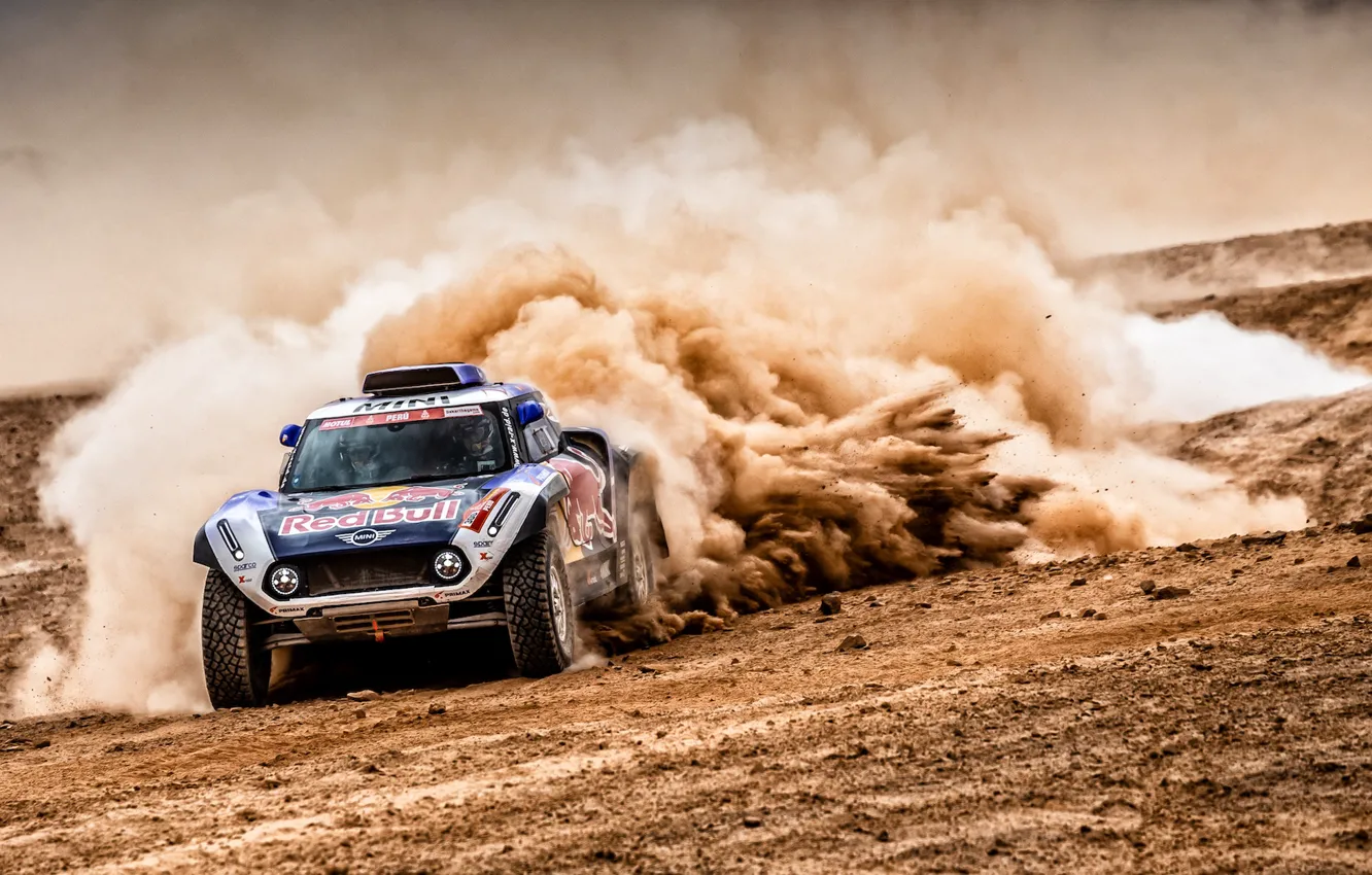 Photo wallpaper Sand, Auto, Mini, Sport, Desert, Machine, Speed, Car