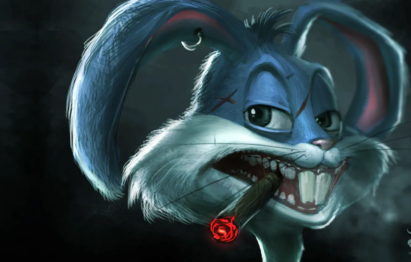 Photo wallpaper mood, hare, art, +18, You Can Get Irfan, cigar.
