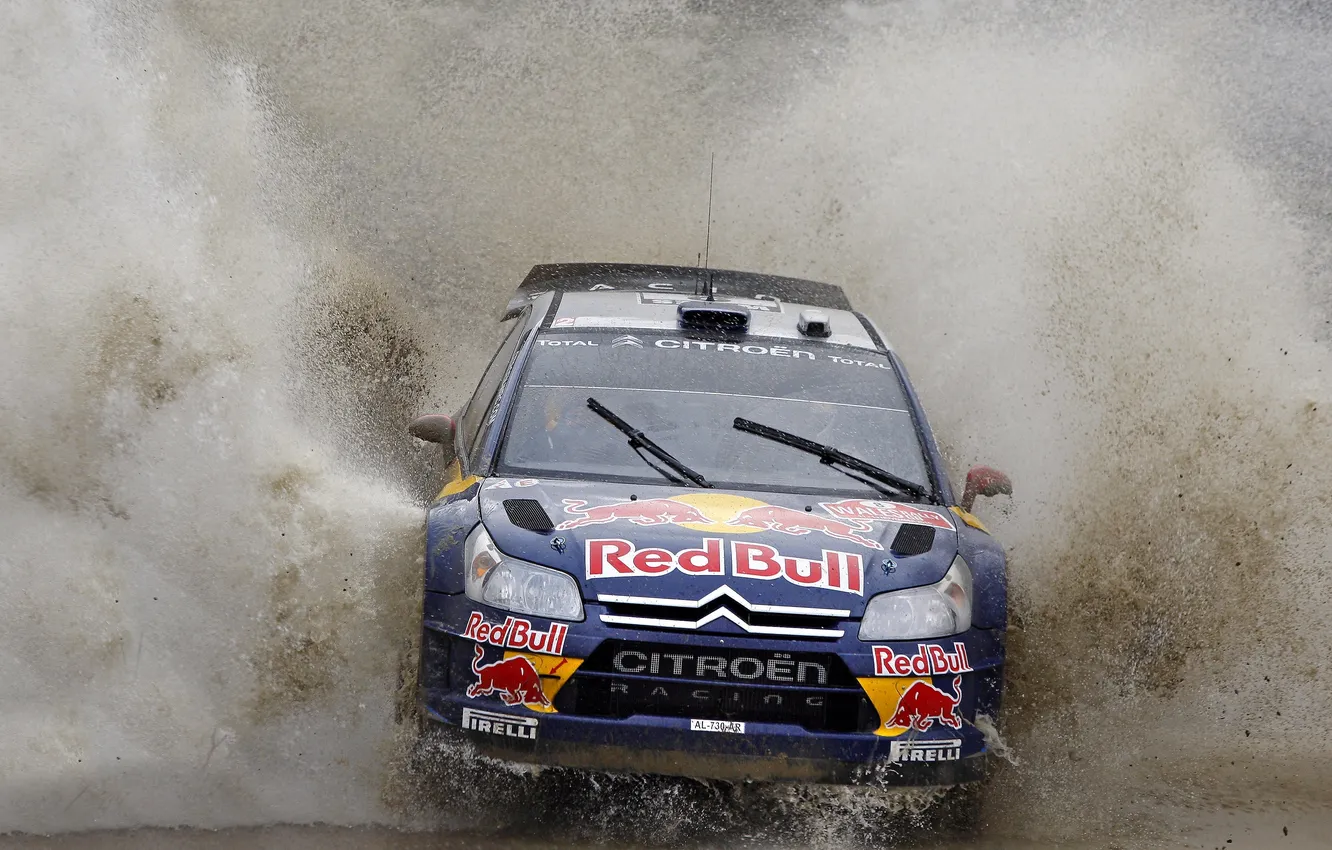 Photo wallpaper water, squirt, sport, lights, The hood, Wipers, Citroen, Red Bull