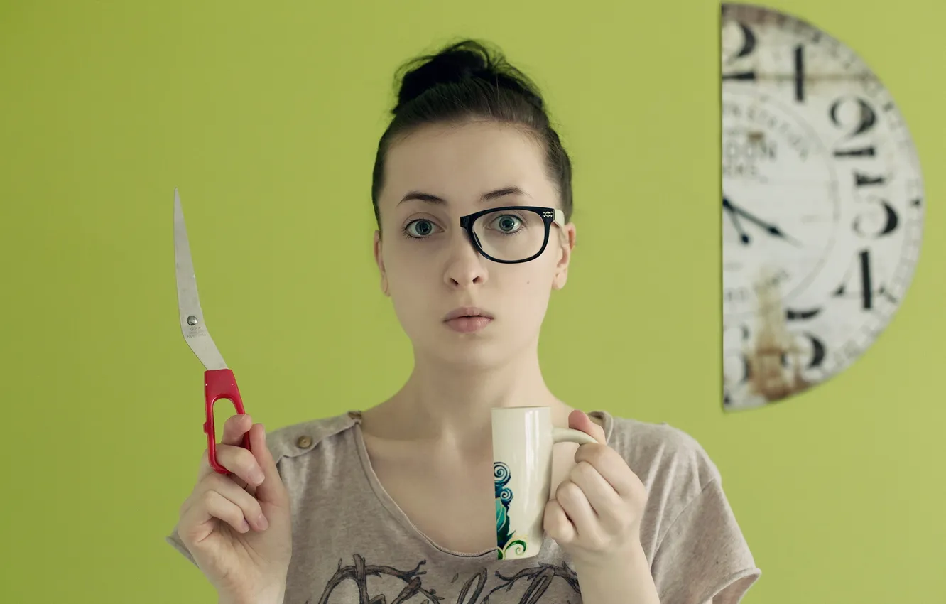 Photo wallpaper girl, half, things