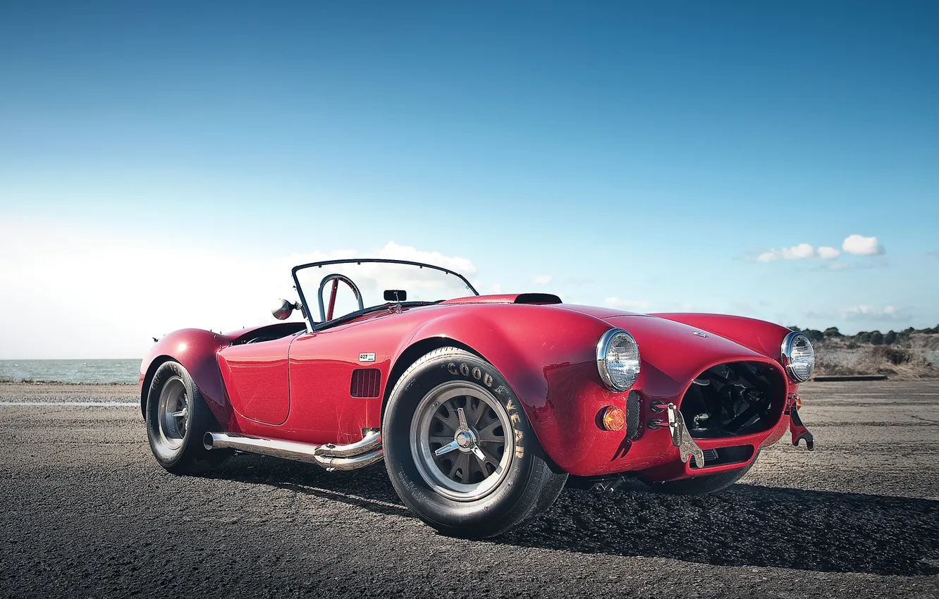 Photo wallpaper the sky, red, red, Cobra, Shelby, Shelby Cobra 427