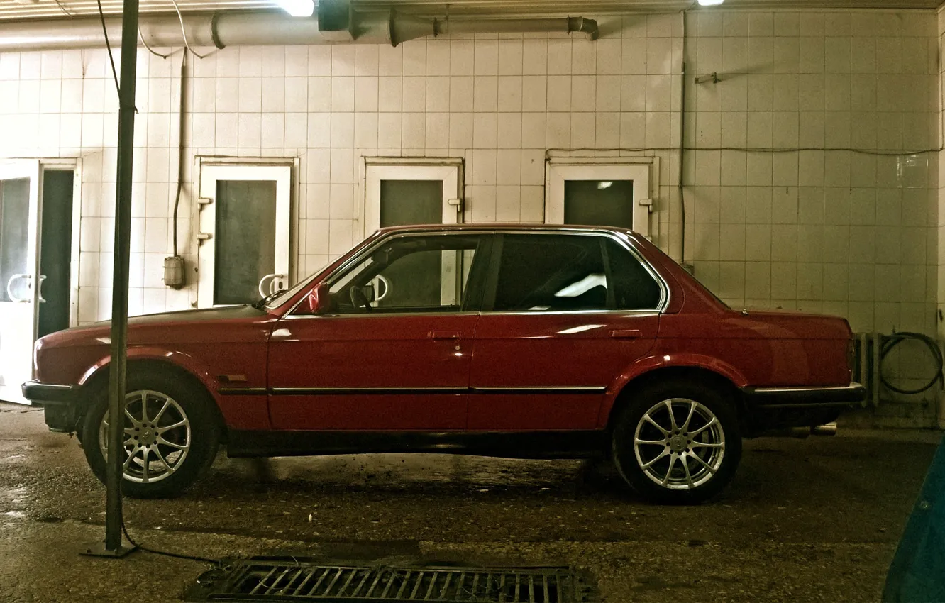 Photo wallpaper BMW, BMW, red, E30, all-wheel drive, 325ix