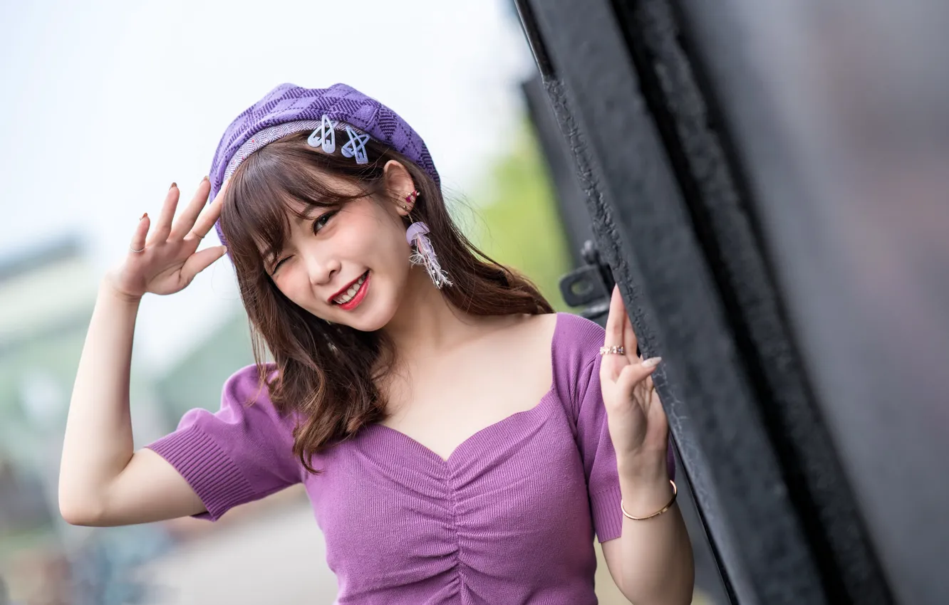 Photo wallpaper girl, portrait, Asian