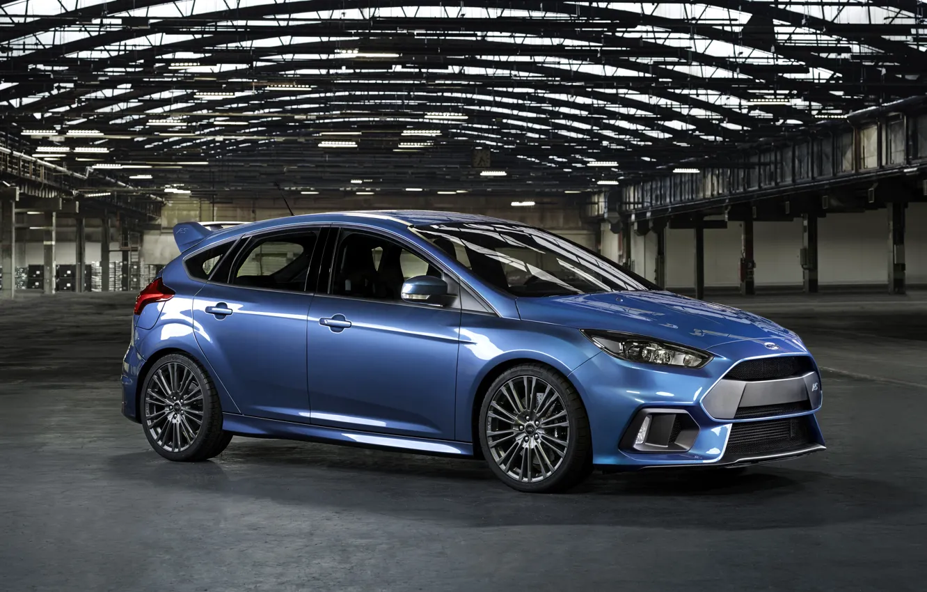 Photo wallpaper photo, Ford, Blue, Car, Side, 2015, Metallic, Focus RS