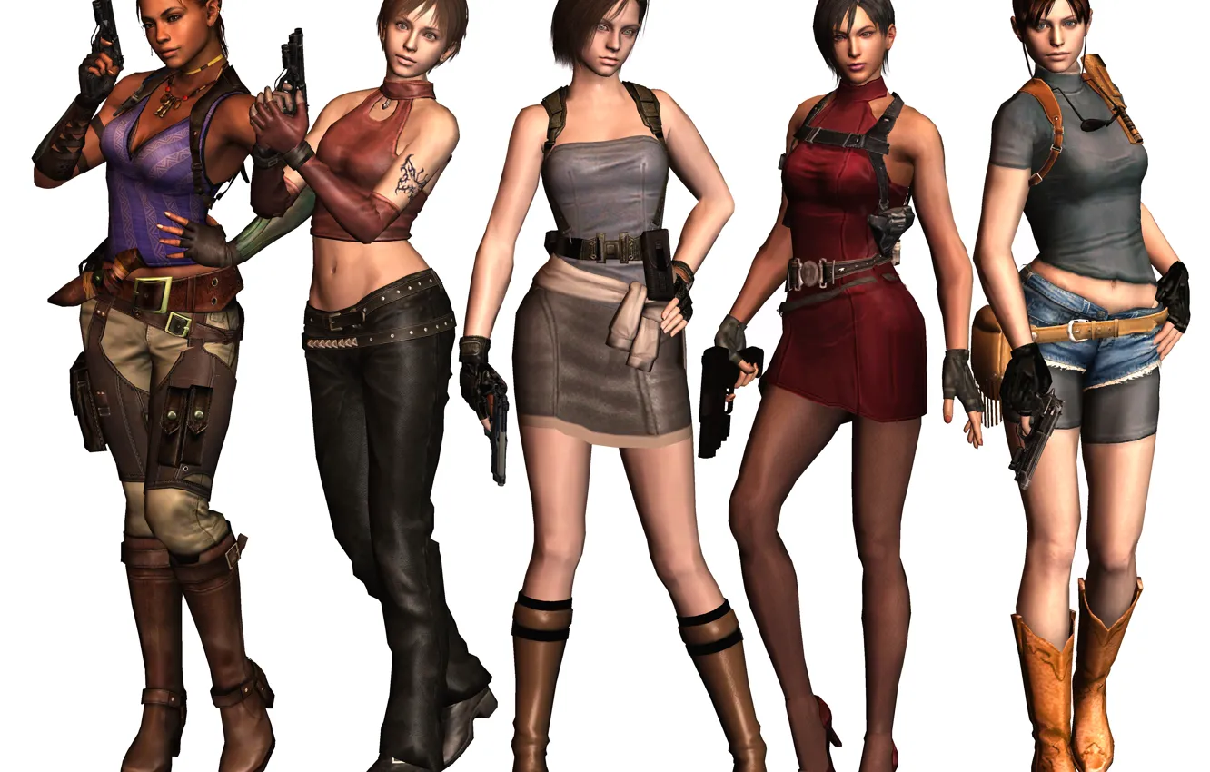 Photo wallpaper weapons, girls, tattoo, game, resident evil