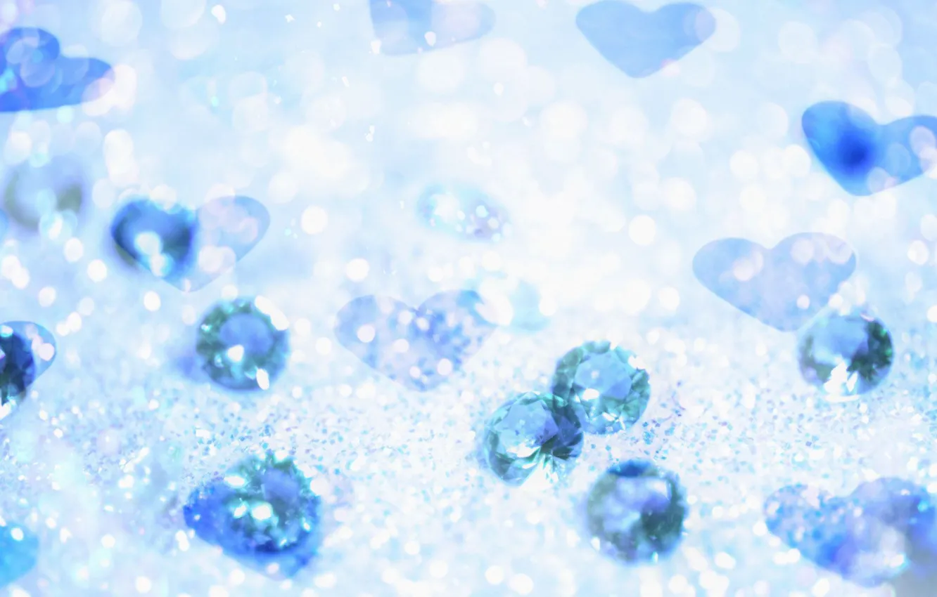 Photo wallpaper blue, hearts, diamonds