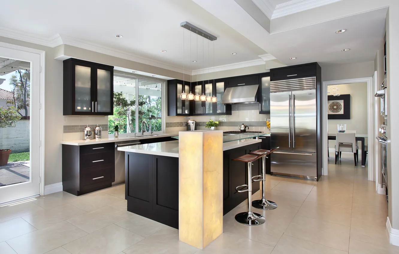 Photo wallpaper design, style, kitchen, lamp, design, interior, headsets, kitchen