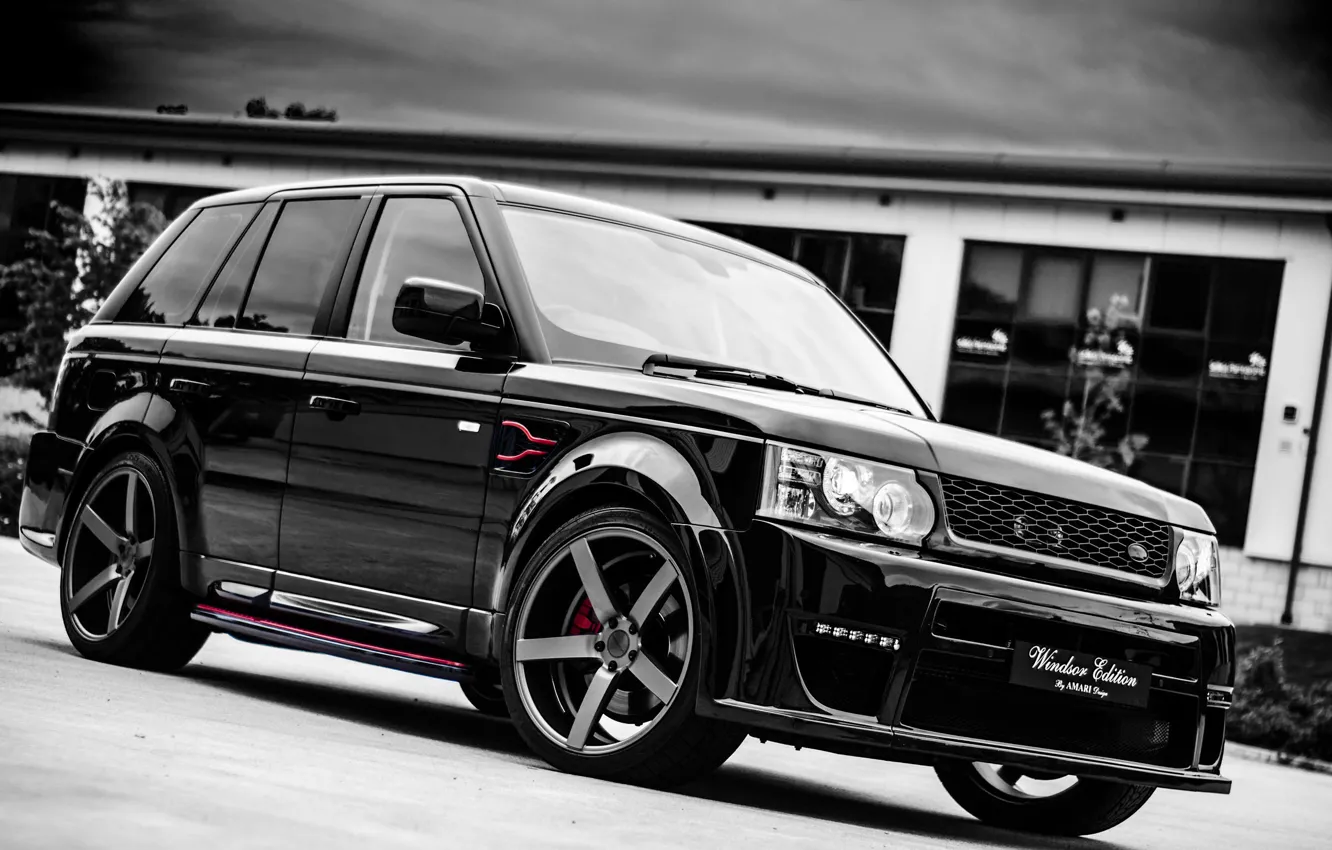 Photo wallpaper black, sport, Land Rover, Range Rover, black, Sport, range Rover, land Rover