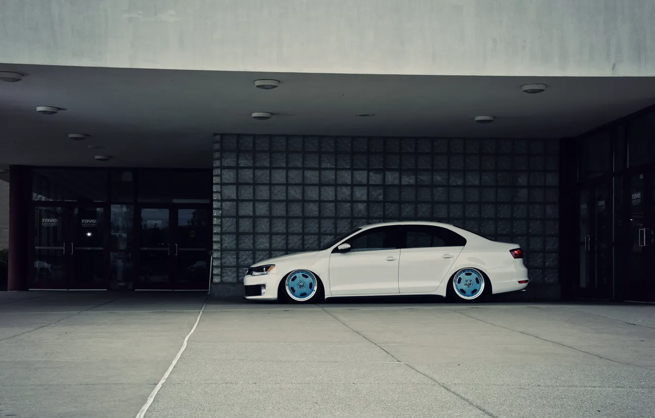 Photo wallpaper Volkswagen, Jetta, white, MK6, GLI