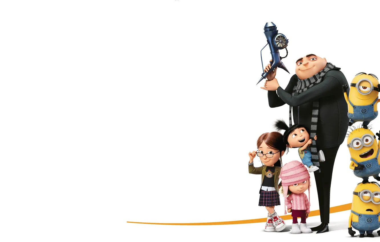 Photo wallpaper animated film, Despicable Me, bald, Gru, minion, minions, animated movie, Despicable Me 3