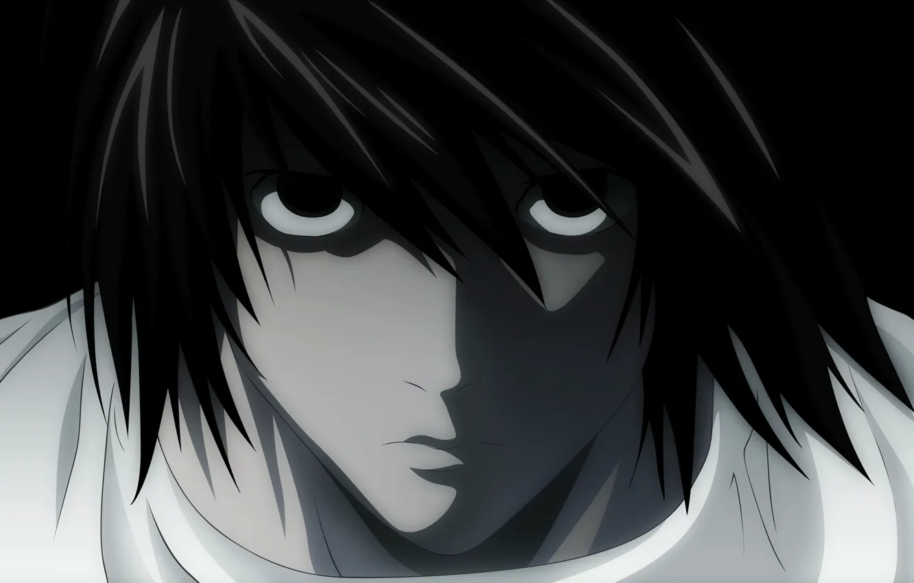 Photo wallpaper guy, death note, anime, art, L Lawliet