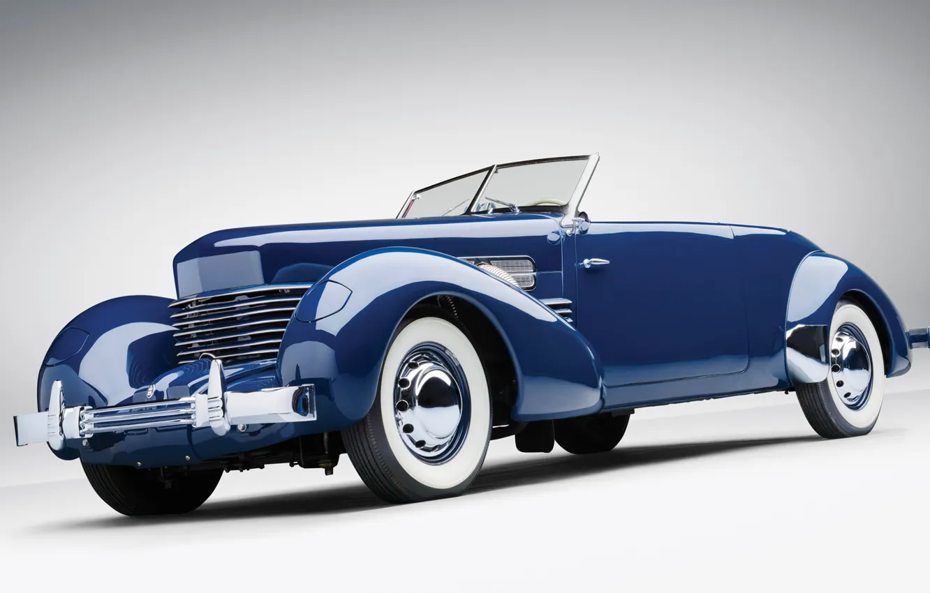 Photo wallpaper Blue, Cabriolet, Retro, Cord 812