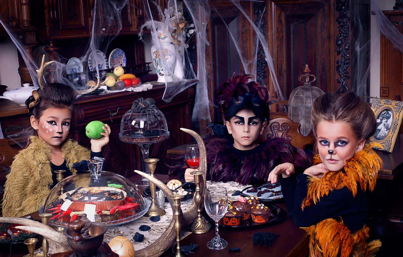 Photo wallpaper children, holiday, outfit, experiments, Grimm