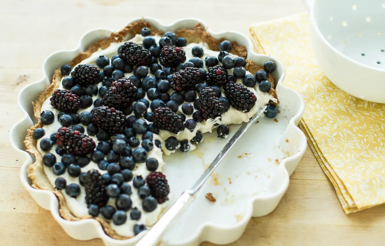 Photo wallpaper food, blueberries, pie, BlackBerry, cheesecake