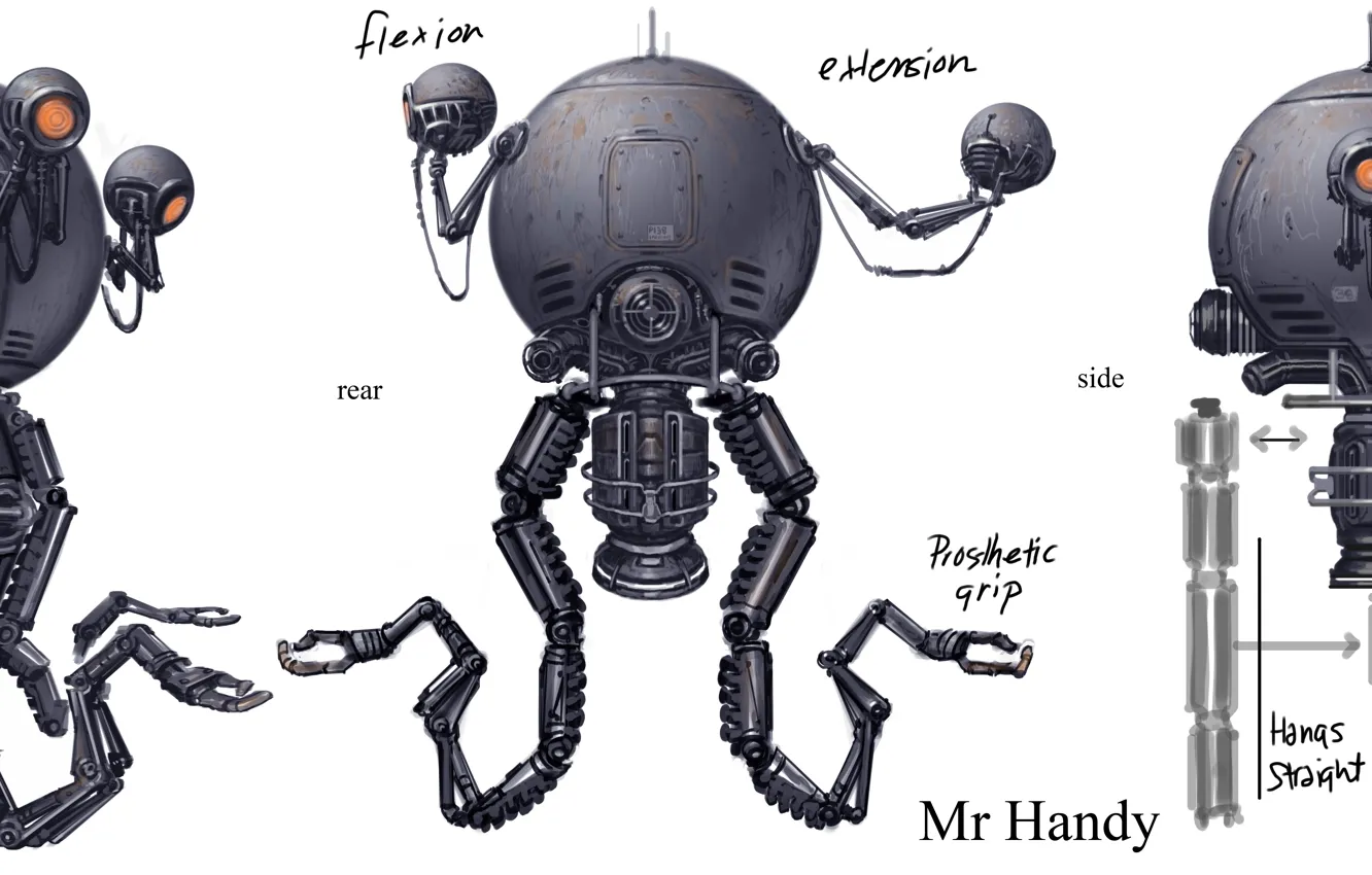 Photo wallpaper fallout, design, robots