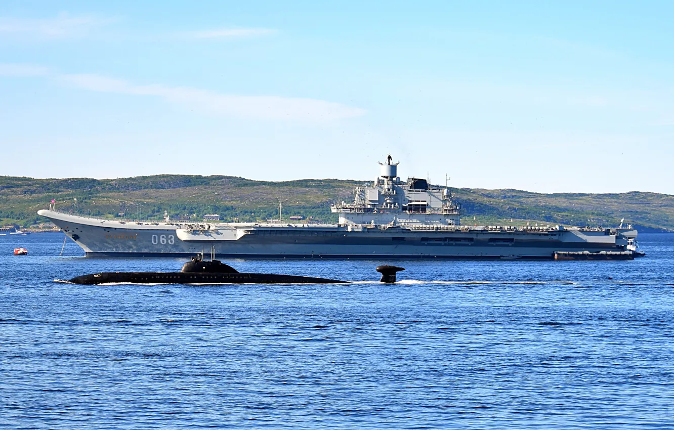 Photo wallpaper submarine, cruiser, aircraft carrier, Admiral Kuznetsov, Obninsk