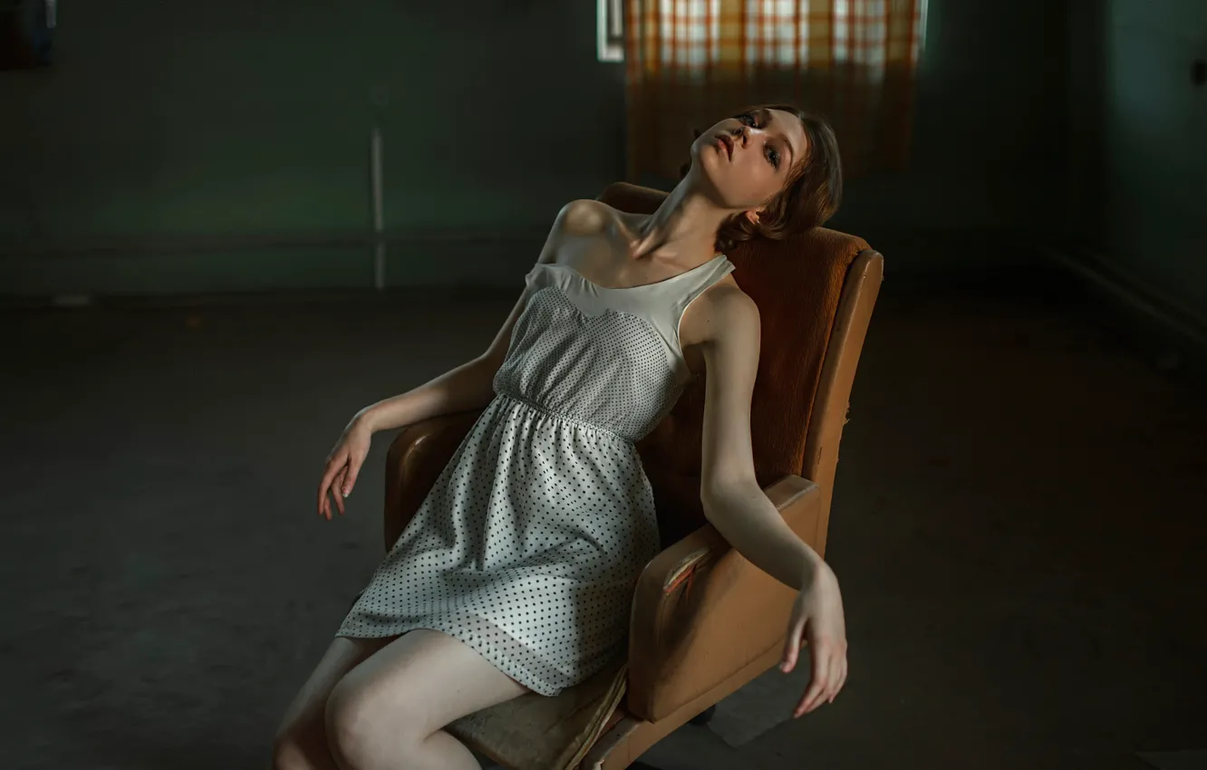Photo wallpaper girl, chair, George Chernyadev, Ola Pushkina, The strange Olya