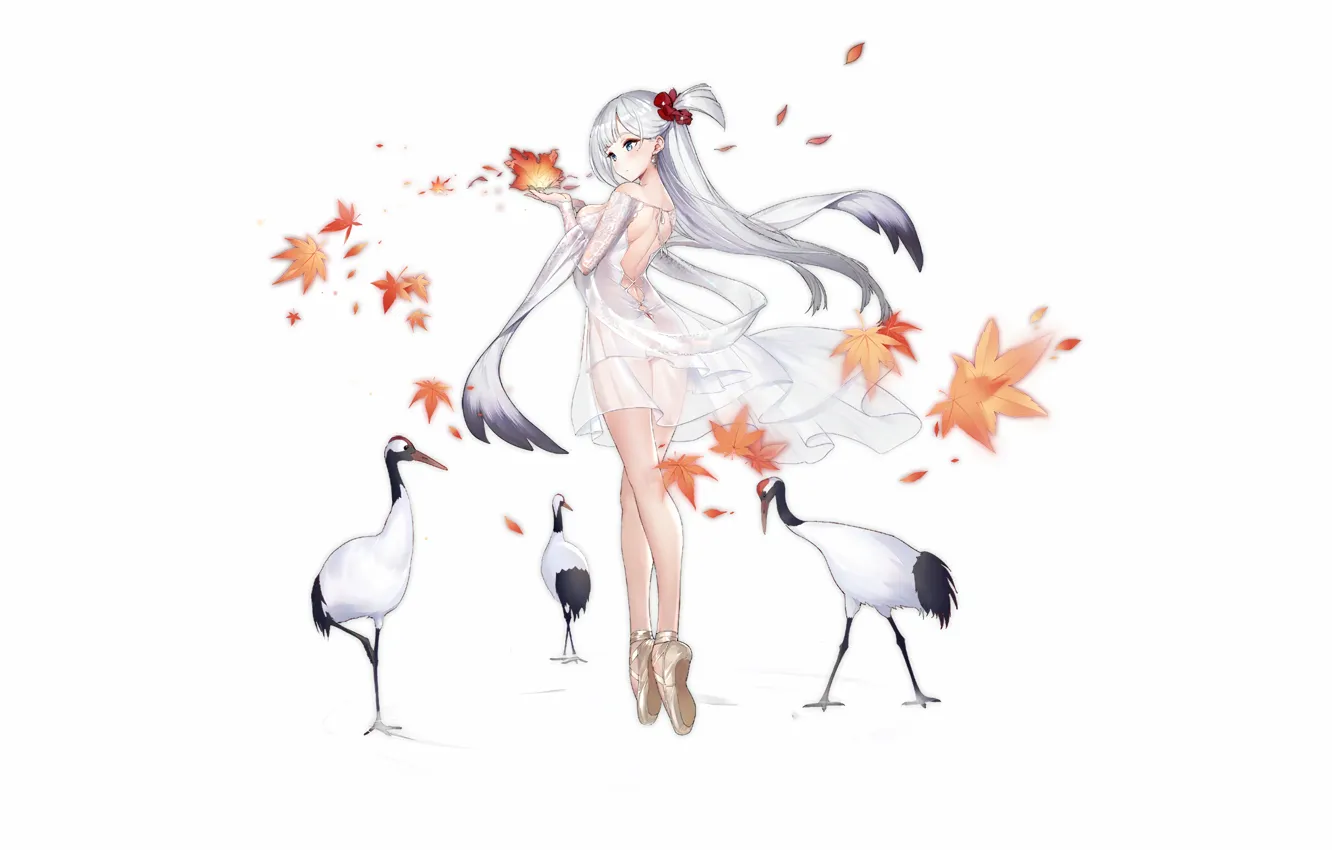 Photo wallpaper girl, sexy, cleavage, long hair, dress, boobs, anime, beautiful