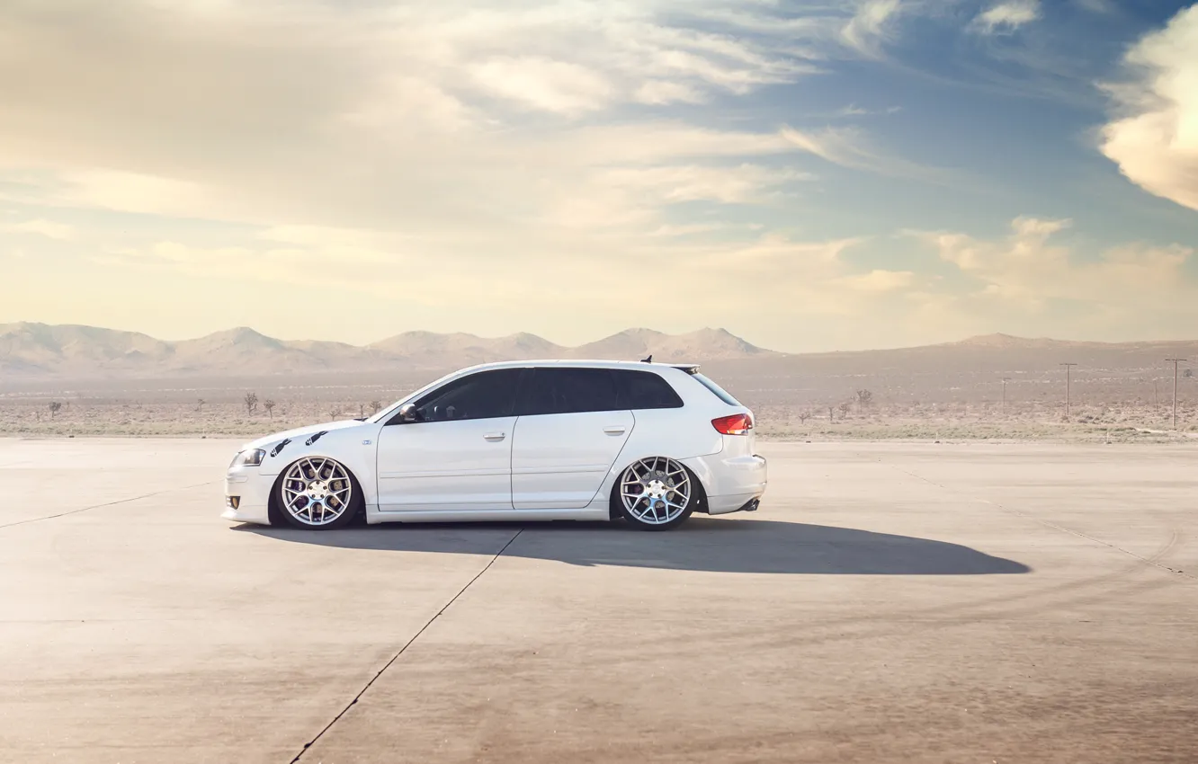 Photo wallpaper white, Audi, Audi, profile, white, tuning