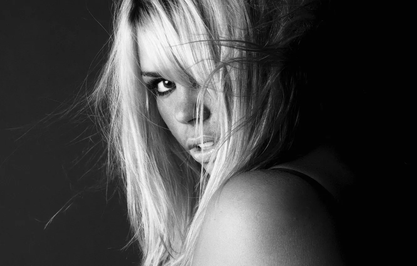 Photo wallpaper girl, black and white, Billie Piper, Billie Piper