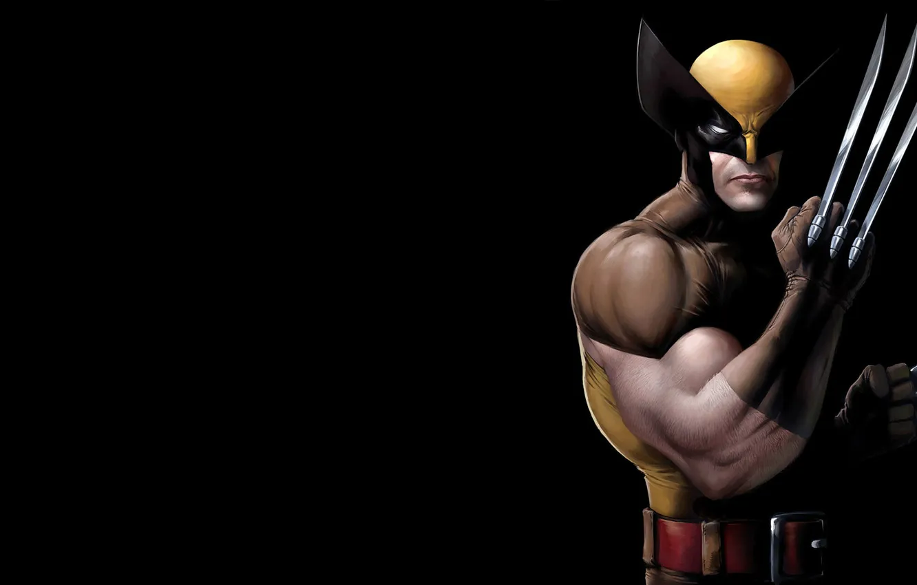 Photo wallpaper the dark background, Wolverine, Logan, x-men, Wolverine, X-Men, Marvel, Comics