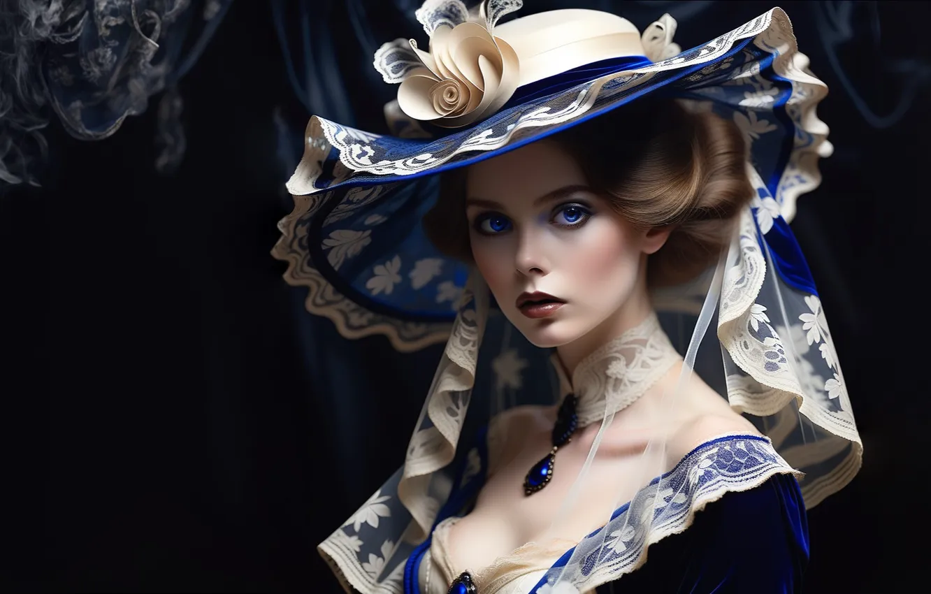 Photo wallpaper girl, hat, fantasy