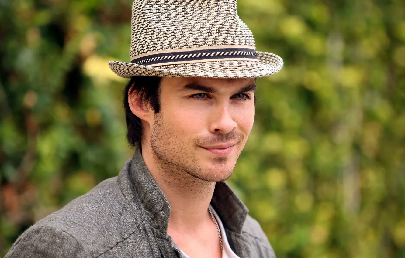 Photo wallpaper nature, smile, hat, actor, Ian Somerhalder, Ian Joseph Somerhalder