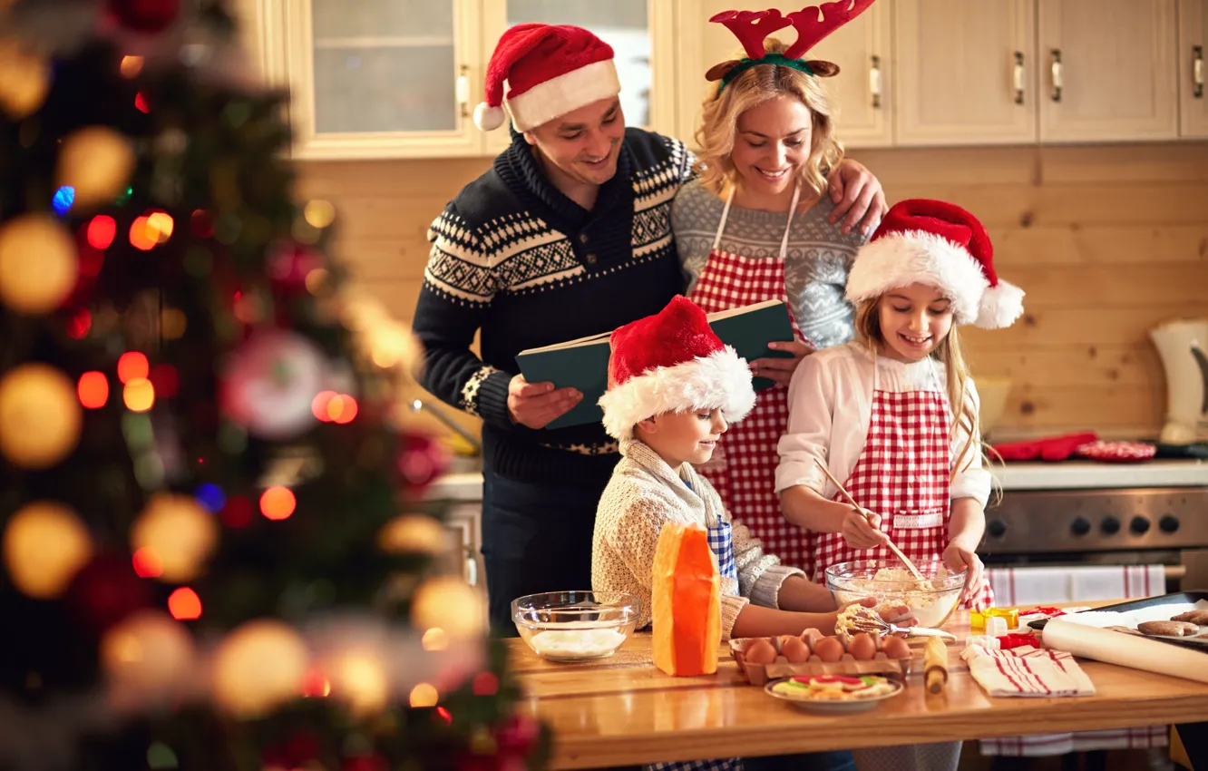 Photo wallpaper joy, holiday, new year, family