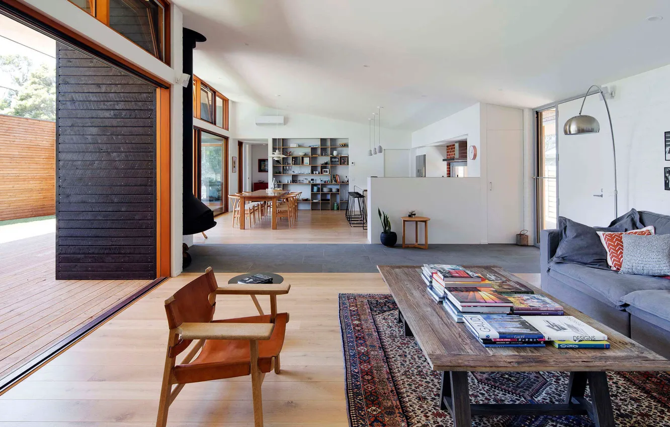 Photo wallpaper design, style, interior, kitchen, living room, dining room, Summer Beach House, Open space