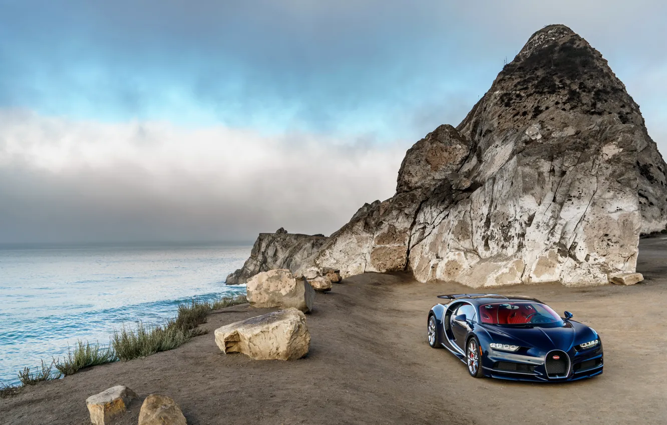 Photo wallpaper Nature, Mountains, Blue, Stones, Coast, Car, North America, 2016