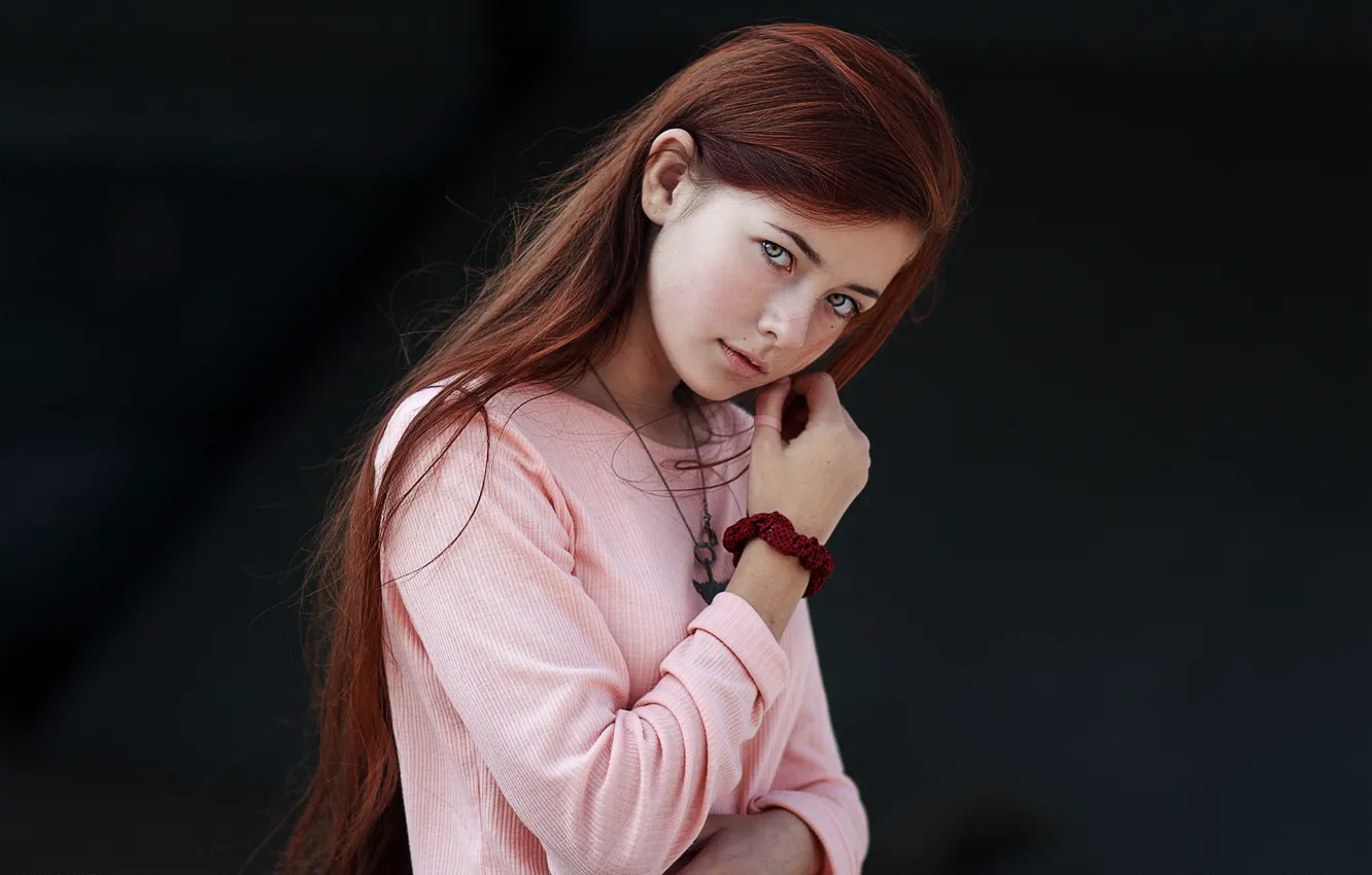 Photo wallpaper look, girl, pose, background, model, portrait, makeup, hairstyle